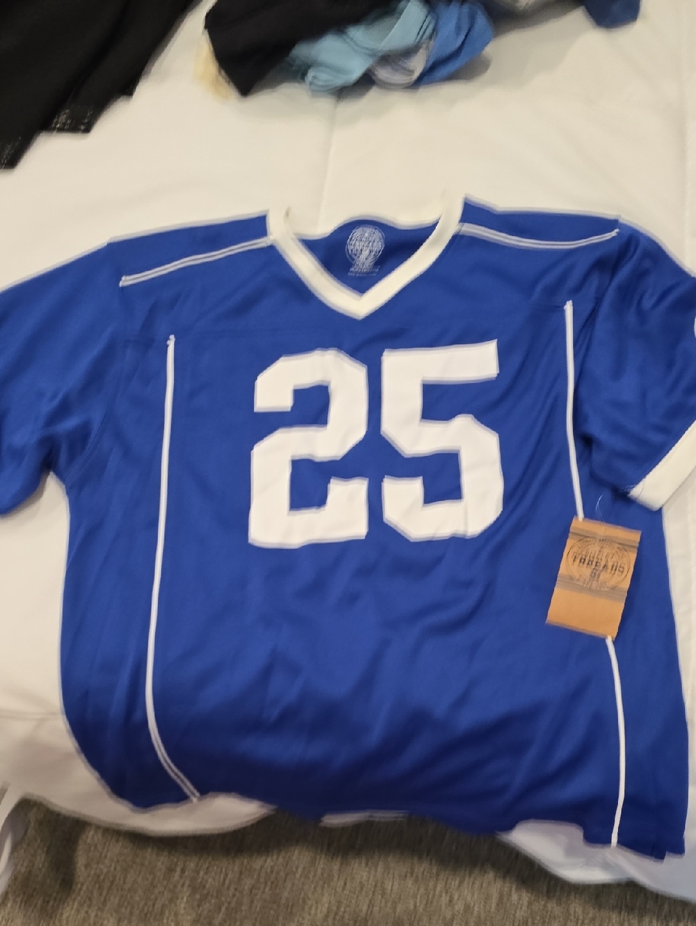 Rivalry Threads Royal Blue and White Jersey with Number 25